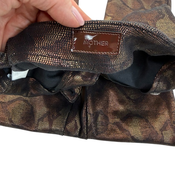 MOTHER High Waisted The Looker 24 Black Snake Skin Pants - Picture 6 of 16